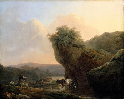 Peinture sur Toile Paysage pastoral De Loutherbourg pour déco chambre chaleureuse