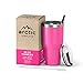 Arctic Tumblers Stainless Steel Camping & Travel Tumbler with Splash Proof Lid and Straw, Double Wall Vacuum Insulated, Premium Insulated Thermos - (Matte Pink Powder Coat, 30 oz)