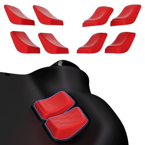 PlayVital Kit de Botones Traseros para Steam Deck LCD y OLED - Mejora de Agarre y Protección, Accesorios Antideslizantes para Steam Deck, 2 Diseños Aerodinámico y Tachuelas (Rojo) - imagen 6