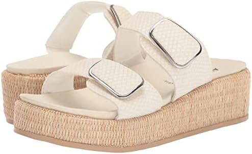 Anne Klein Women's Vero Wedge Sandal, White, 8.5 | Image 6