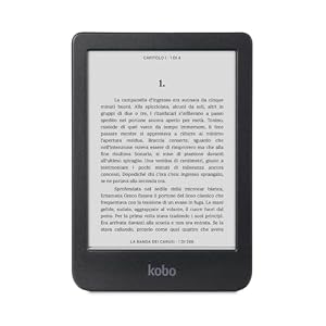 Kobo Clara BW | eReader | Display antiriflesso HD in bianco e nero E Ink Carta 1300 da 6” | Modalità Scura| I Audiolibri | Impermeabile | Nero