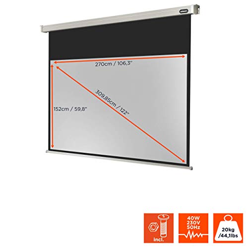 celexon Professional Motor-Leinwand 125 | 280x158 cm 16:9 | elektrische 4K,Full-HD Beamer-Leinwand f&uuml;r Projektionen im B&uuml;ro & Heimkino | zur Decken-/ Wand-Montage | mit Fernbedienung