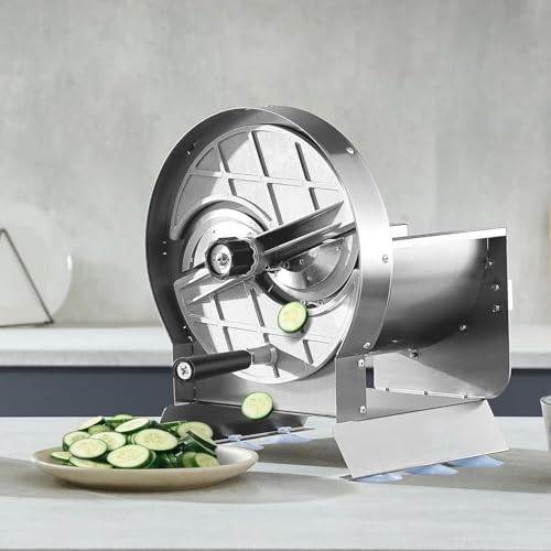 Cortador comercial de verduras de acero inoxidable, 0-12 mm de grosor ajustable, máquina cortadora de alimentos para patatas, pepinos, limones, tomates