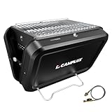 CAMPLUX FoldGo FG16GB Réchaud portable 2 en 1 à gaz et charbon de bois avec grille...