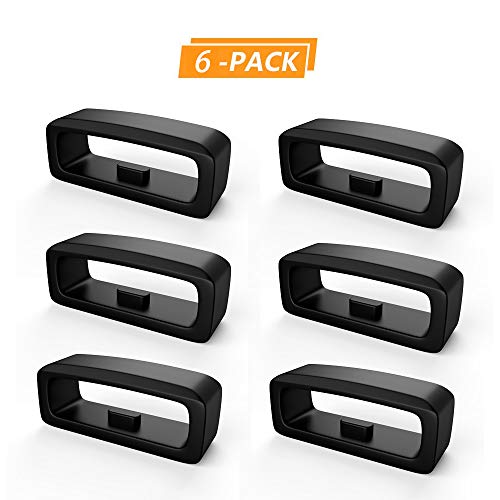 Ysang 22mm 6PCS Rubber Watch Band Strap Loops Black Clear Replacement Resin Holder