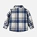 Toddler Boys Girls Plaid Button Down Jacket Kids Fashion Fleece Lined Block Color Outerwear Tops with Pockets 3M-8T