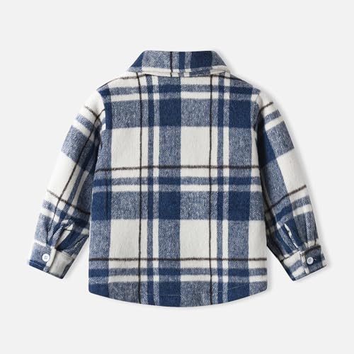 Baby Boys Girls Plaid Shirt Jacket Flannel Shirts Toddler Kids Long Sleeve Button Down Fall Coats with Pockets3