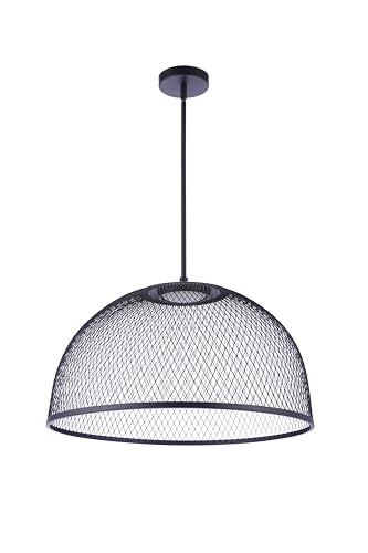 Craftmade 24.25” Diameter Sculptural Statement Metal Mesh Dome Pendant in Flat Black Finish