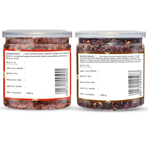 Image of Calcutta Meetha Paan & Choco Meetha Paan Mukhwas | Traditional Kolkata Style Mouth Freshener | Without Supari | Sweet After-Meal Digestive | 600g (300g x 2)