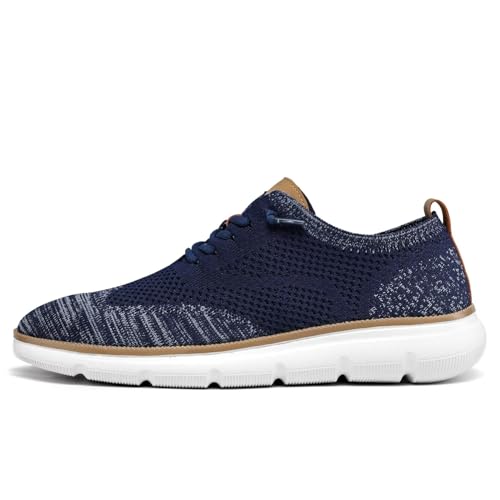 Image of Mens Casual Dress Sneakers Fashion Walking Mesh Oxfords Shoes Business Work Lightweight Soft Sole