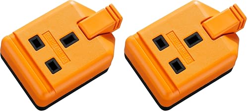 Image of Other Heavy Duty Single Socket Trailing Socket, without Plug and Cable, 13 Amp, Orange (Pack of 2)