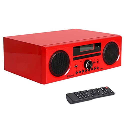 DLITIME Dab/Dab+ FM DSP HiFi Digital Radio Control Remoto con RDS,Reproductor de CD de Alta Fidelidad Altavoz Bluetooth 2 * 15W Soporte AUX IN/USB/Grabación Pantalla LCD