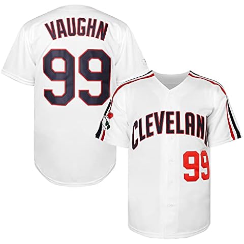 TKJPYWYH Men's Ricky Vaughn 99 Movie Baseball Jersey,90s Hip Hop Clothing Stitched Sports Fan Shirt Jersey Navy Grey White, 99 White, XL Cover