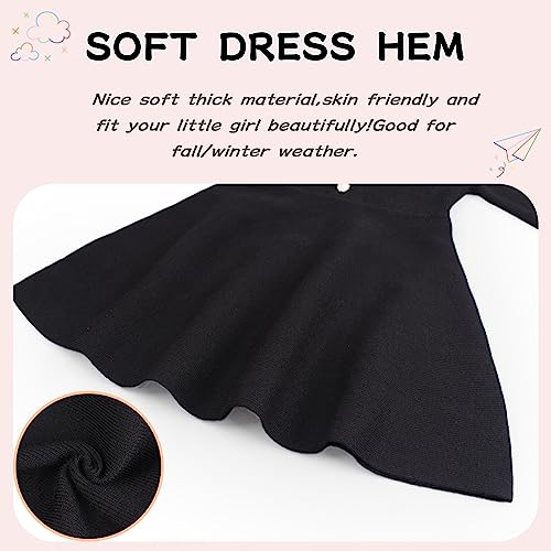 Ruffles Baby Girls Cardigan Warm Infant Toddler Sweater Dress Girls Long Sleeve V-Neck Cardigans Autumn Winter (Black, 2T) #TOP4