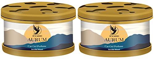 BLACKBIRD Aurum Spill-proof Gel Car Air Fresheners And Odor Neutralizer, 90 Gm Cannister (Pack Of 2, Sandalwood) For Rs. 227 @ 54 %
