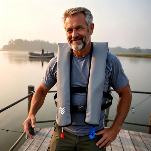 Image of Automatic Inflatable Life Jackets for Adults Life Vests PFD Low Profile Load Capacity Up to 330lbs