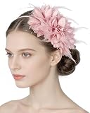 Bnsikun Womens Fascinators Hats Tea Party Hats for Women（Nude Pink）