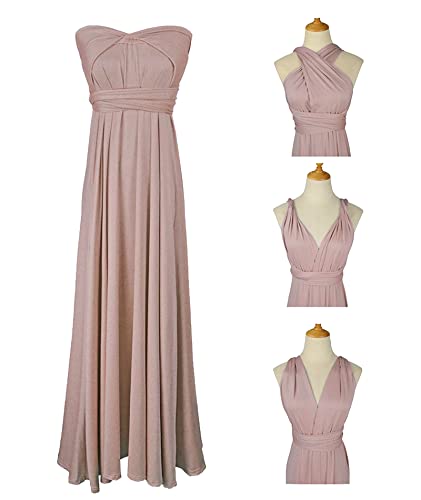 Image of Sexyshine Women's Backless Gown Dress Convertible Multi-Way Wrap Halter Cocktail Dress Bandage Bridesmaid Long Dresses
