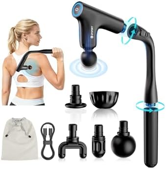 Pistola Masaje Muscular con Mango Extensible Desmontable, Masajea...