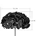 Flojery Black Silk Hydrangea Heads Artificial Flowers Heads with Stems for Home Wedding Decor,Pack of 10(Black)