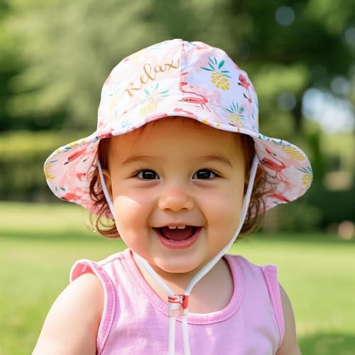 Durio UPF 50+ Sun Protection Wide Brim Baby Girl Sun Hat Cute Summer Beach Baby Sun Hat Baby Girl Hats 6