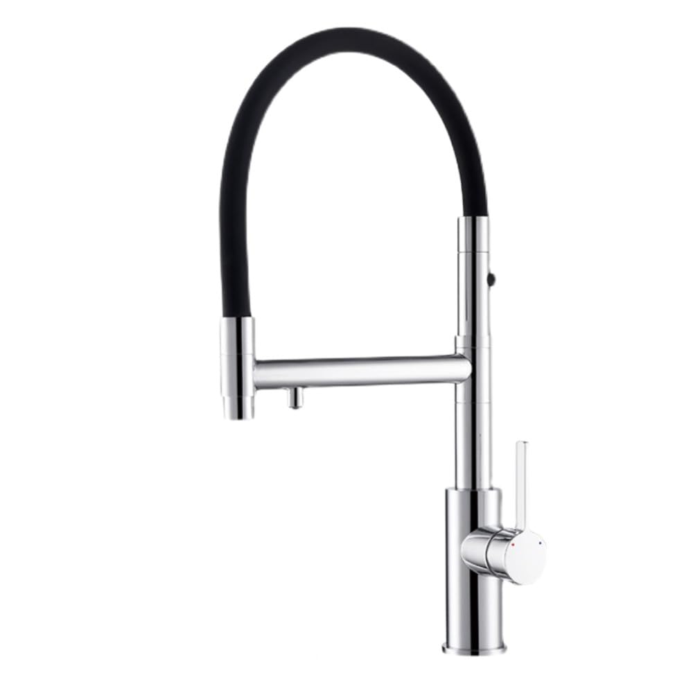 Robinet de cuisine extractible avec aspiration magnétique et douchette trois fonctions
