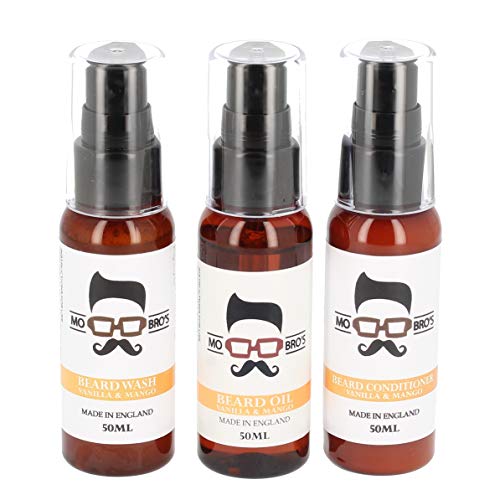 Beard Wash, Conditioner & Oil Pack | Cleanse | Soften Beards | Moisturise | 50ml (Vanilla & Mango)