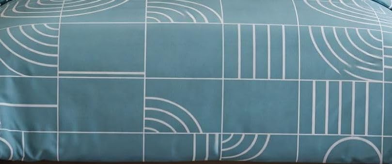 Image of Castiqa Cotton Feels Microfiber Fabric Floral Designs Super King Size Fitted Bedsheet with 2 Pillow Covers 72x78 inch (Fits Upto 12Inch Mattress) (Teal)