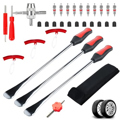 BEKKLPOU 33 Stück Tyre Lever, Montiereisen Tyre Assembly Tool Tyre Change Set Tyre Fitting Iron Lever Iron Tool Kits, Anwendbar Auf Motorcycle e Scooter Car Bicycle