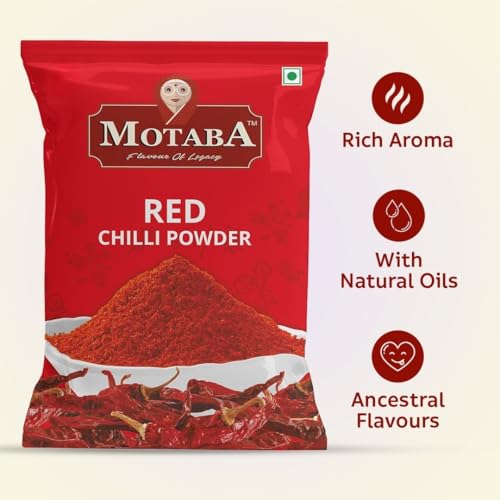 Image of MOTABA Red Chilli Powder, 500Gram /Lal Mirch | Healthy Spices | Natural Oils | Aromatic | Chilli Powder for Cooking | Turn Everything Delicious (500g, Pack of 1)