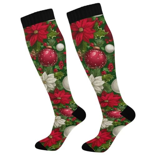Image of SHJI Compression Socks for Women Sock Men Knee High Stockings for Running Athletic Hiking Cycling