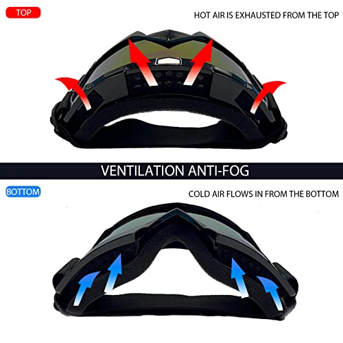 Shuoliyan 2 Pieces Dirt Bike Goggles Motorcycle Goggles Uv400 Atv Goggles Ski Goggles Cycling Goggles For Men Women(Gold + Clear) #TOP4