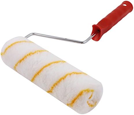 Aexit 8″ Length Painting Supplies & Wall Treatments White Plush Sleeve Cover Plastic Handle Floor Wall Paint Paint Rollers Brush Roller