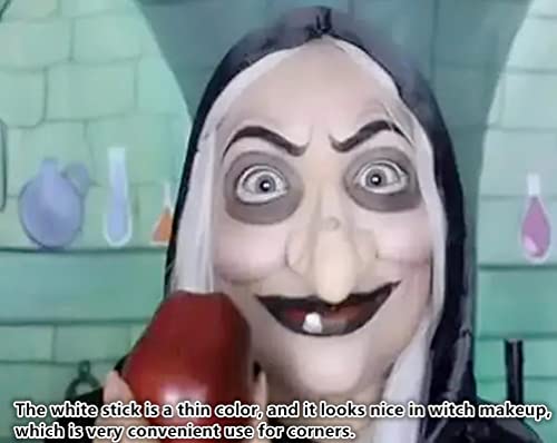 Go Ho 3 Pcs Makeup Clown White Cream-Blendable Stick - Eye Black Sticks Face Body Paint Professional Halloween Sfx Makeup,Safe Facepaint Nose&Lip Smacking For Sports Festival Or Stage Makeup(White+Black+Red) #TOP4