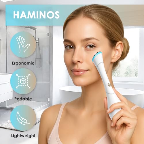 HAMINOS Eye Massager Wand with Heat, Vibration & Red/Blue Light, Ionic (Galvanic) Skincare Absorption, USB‑C Rechargeable with Charging Base, Helps Reduce the Look of Puffiness & Dark Circles - Image 6