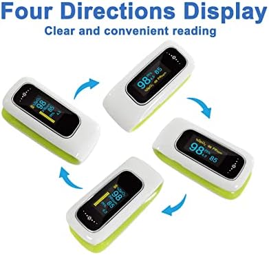 Rechargeable Oxygen Monitor Finger Adults, Bluetooth Pulse Oximeter CE Approved with Heart Rate and Perfusion Index, Free App iOS & Android and OLED Display