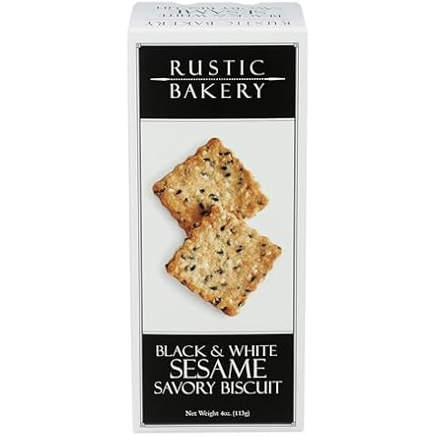RUSTIC BAKERY Black & White Sesame Savory Biscuits, 4 OZ Cover