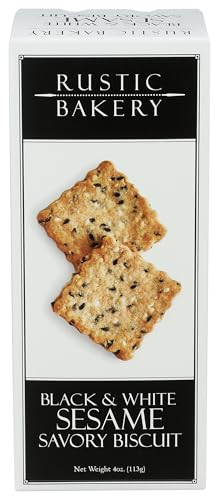 Rustic Bakery, Biscuits Savory Black And White Sesame, 4 Ounce