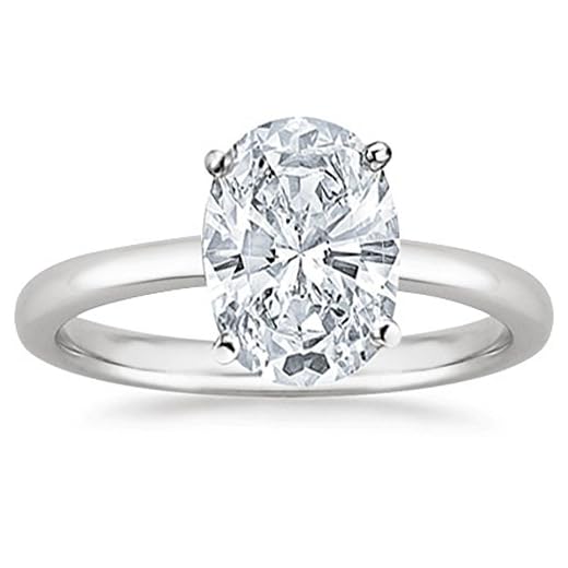 Houston Diamond District 1 to 5 Carat LAB GROWN Solitaire IGI CERTIFIED Diamond Engagement Ring (E-F Color VS2-SI1 Clarity) Oval Shape 0.75 Carat Size-7.5