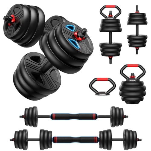 Adjustable dumbbell set, 45lbs Free Weights set with upgraded nut,