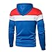 Maiyifu-GJ Men Zip Up Color Block Hoodies Blend Fleece Long Sleeve Sweatshirt with Kanga Pockets Zip Front Slim Hooded Hoodie (Blue,3X-Large)