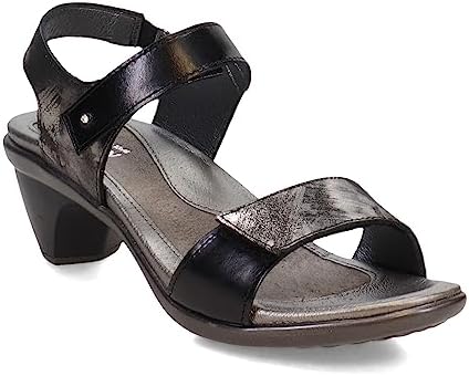 NAOT Women's Extant Sandal Metallic Onyx Lthr/Black Madras Lthr 9 M US | Image 3