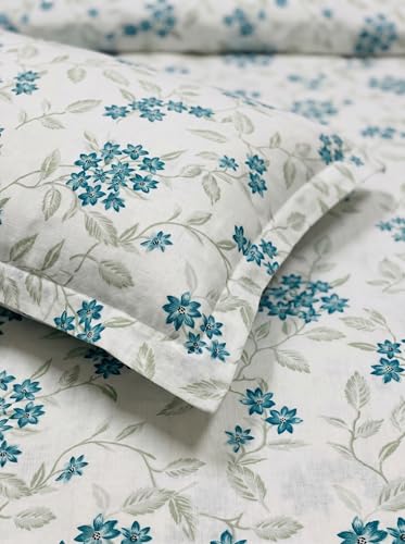 Image of Mafatlal 186 TC Grace Pure Cotton Double Size Bedsheet | 90 x 100 Inch | Soft Breathable Cotton Bed Sheet Set with 2 Pillow Covers | Royal Blue