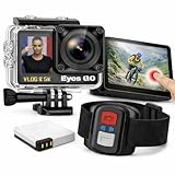 Eyes GO 5K26   Caméra Sport 5K30fps 4K60FPS HD120FPS   28 Accessoires   Photo 50MP   2 Ecrans Tactile Vlog   Télécommande   Stabilisateur E.I.S 2.0   Étanche 30M   1X1350mAh