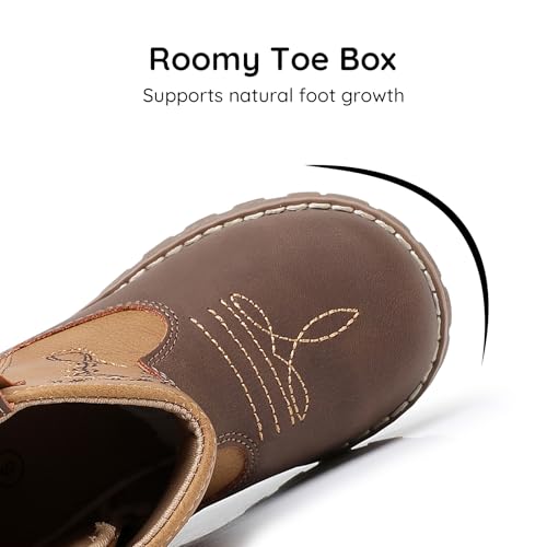 Apakowa Baby & Toddler Cowboy Boots for Boys Girls Infant Baby Cowboy Cowgirl Western Boots Round Toe All Seasons 6-36 Months (Infant/Toddler)3