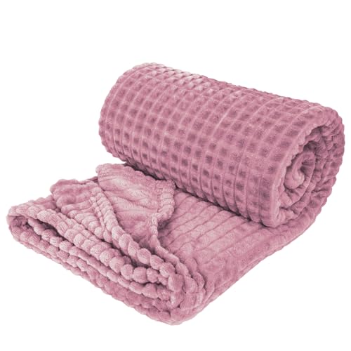 Kuscheldecke Flauschig, 150X200Cm Fleecedecke, 3D-Touch-Erlebnis Weiche Warme Wolldecke Überwurfdecke, Leichte Sofadecke, Gemütliche Couchdecke, Decke Für Sofa, Tagesdecke, Wohndecke (Violett)