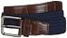 Strait City Trading Co Men's hybrid stretch belt with silver buckle S navy blue