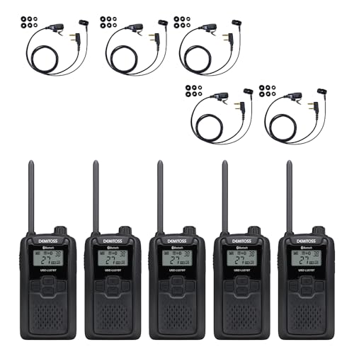 ケンウッド 中継機対応 特定小電力 トランシーバー DEMITOS UBZ-LU27 (Bluetooth対応/非対応) + 対応 イヤホンマイク BLUE CENTURY K012H セット (Bluetooth対応, 5台セット)