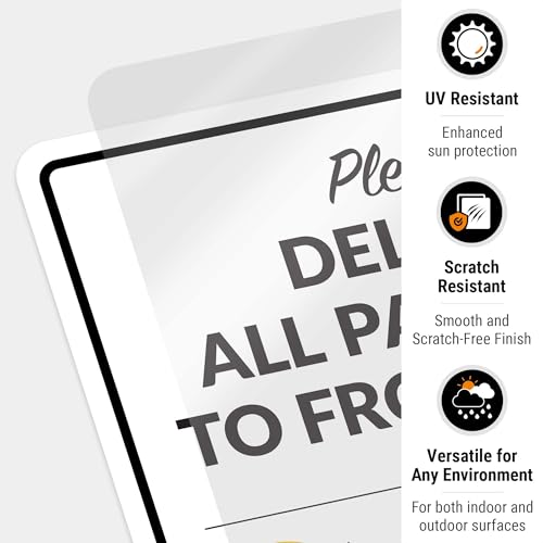 Image of Package Delivery Sign, Delivery Instructions All Package Front Door Sign, 10x7 Inches, 4 Mil Vinyl Decal Stickers Weather Resistant, Made in USA