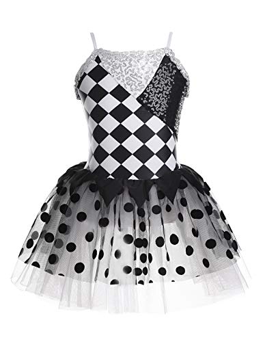 MSemis Vestido Ballet Tutú a Cuadros para Niñas Vestido Bailarina Disfraz Circo...